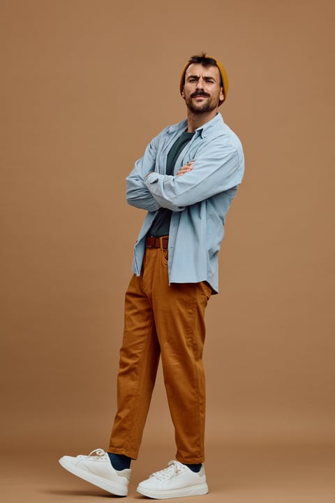 Confident man streetwear